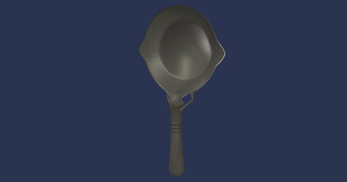 Rendu 3D de Poêle en cobalt