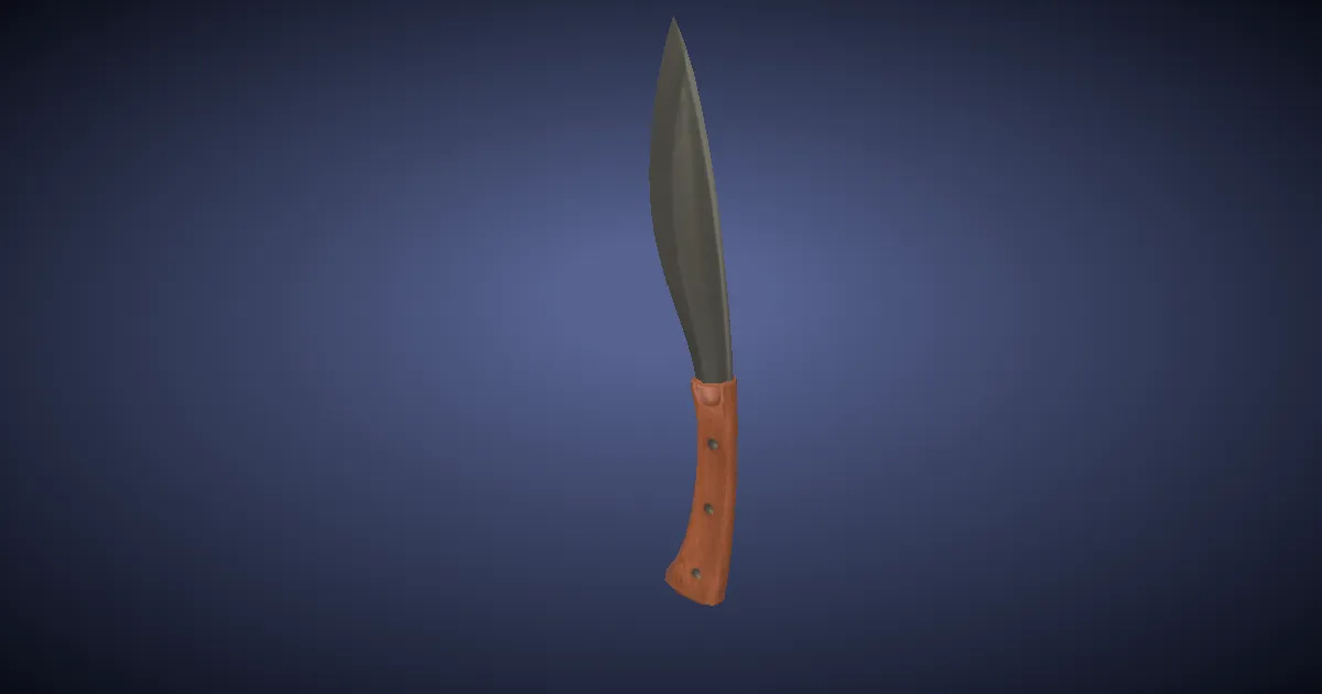 Wrapped Steel Culinary Knife - 3D render