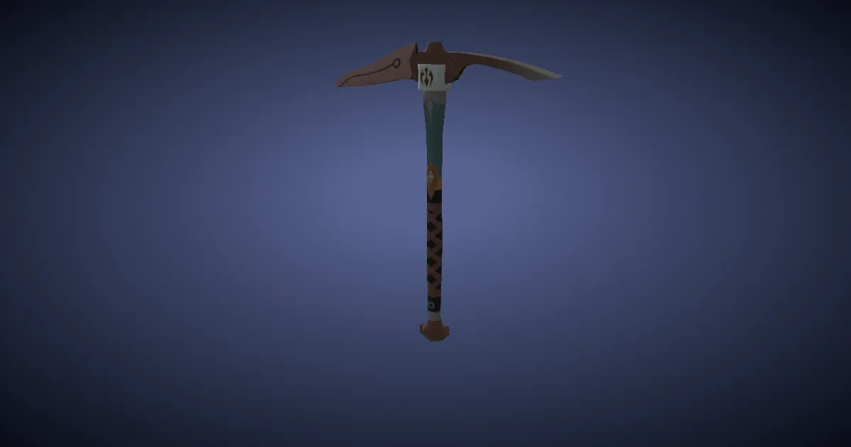 Rendu 3D de Pioche en chromite d'Urqopacha