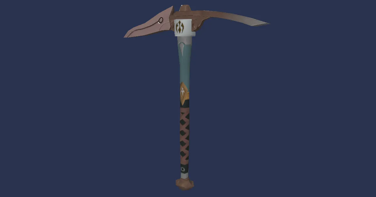 Rendu 3D de Pioche en chromite d'Urqopacha