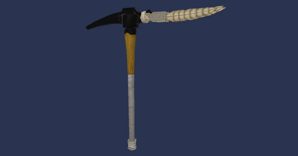 Plumed Doman Steel Pickaxe - 3D render