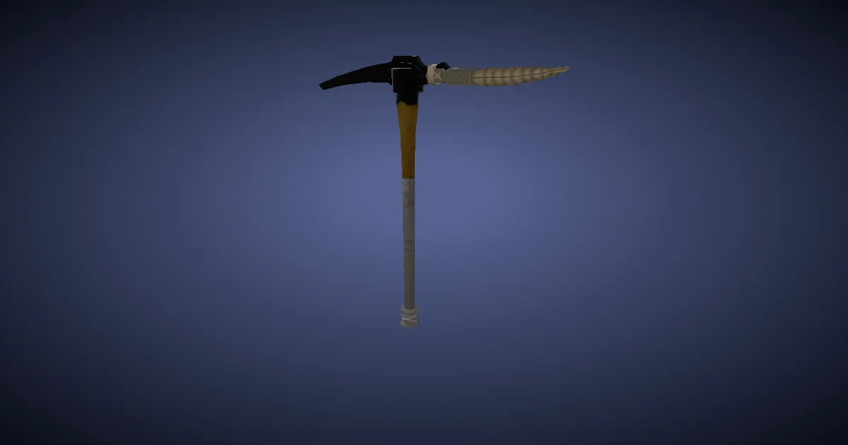 Rendu 3D de Pioche en acier domien à plumet