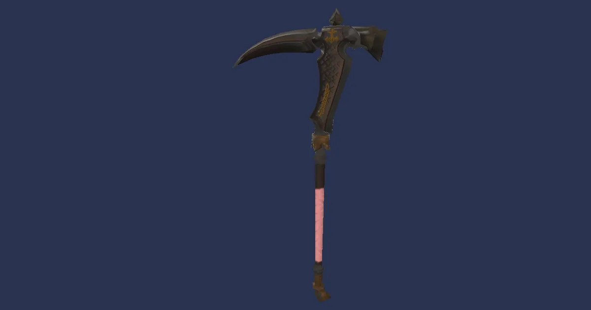 Titanium Gold Pickaxe - 3D render