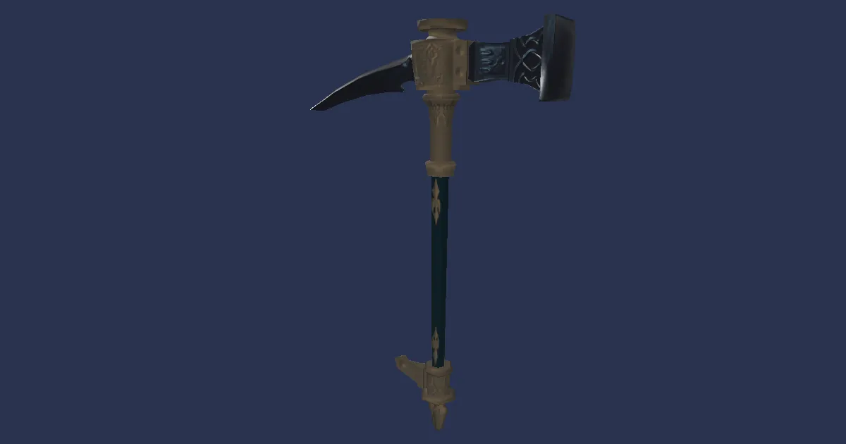 Rendu 3D de Pioche en molybdène