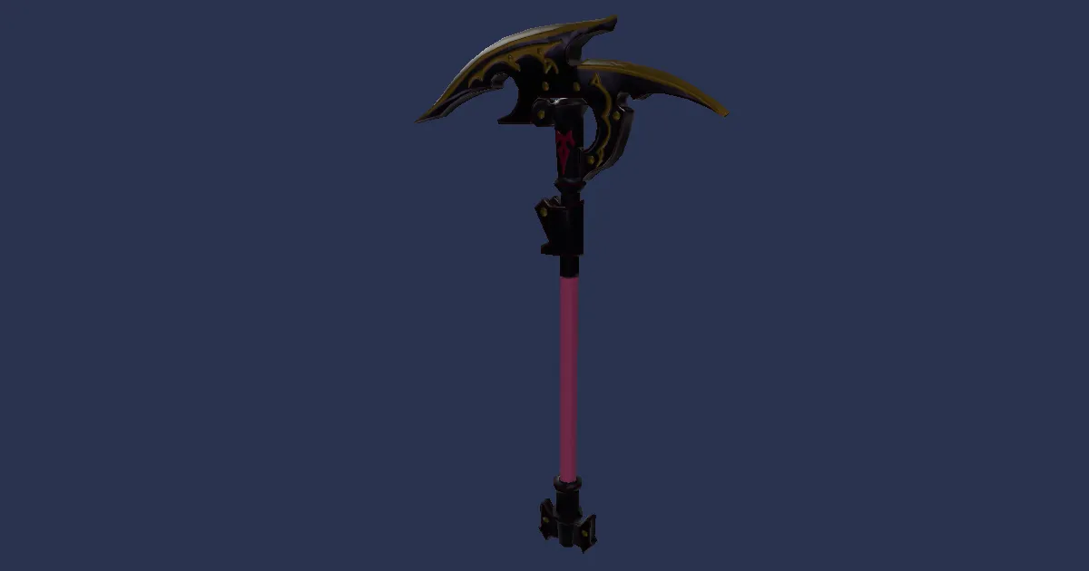 Rendu 3D de Pioche en mithril noble