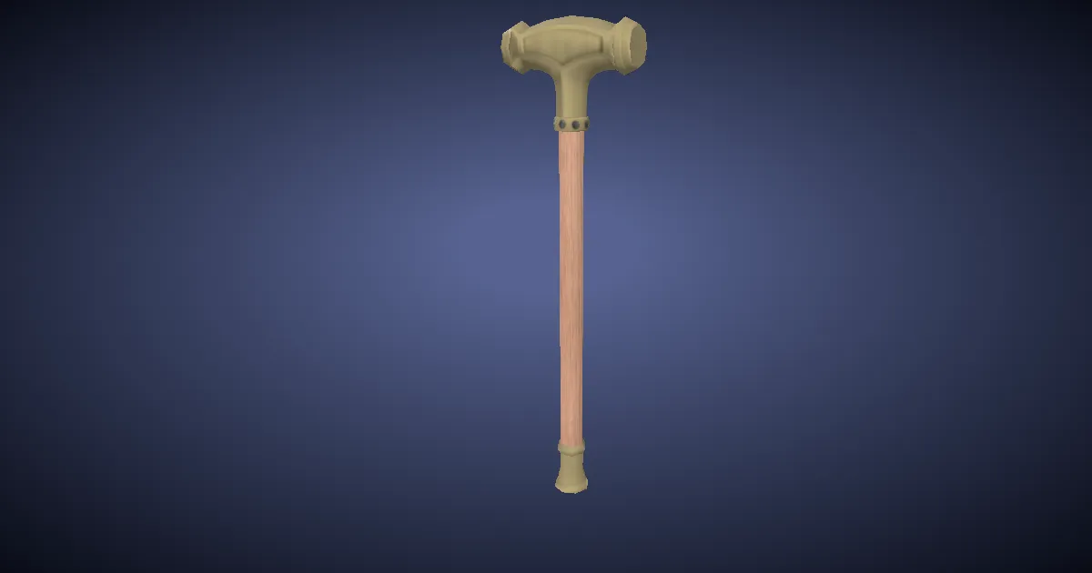 Rendu 3D de Maillet en or incarnat