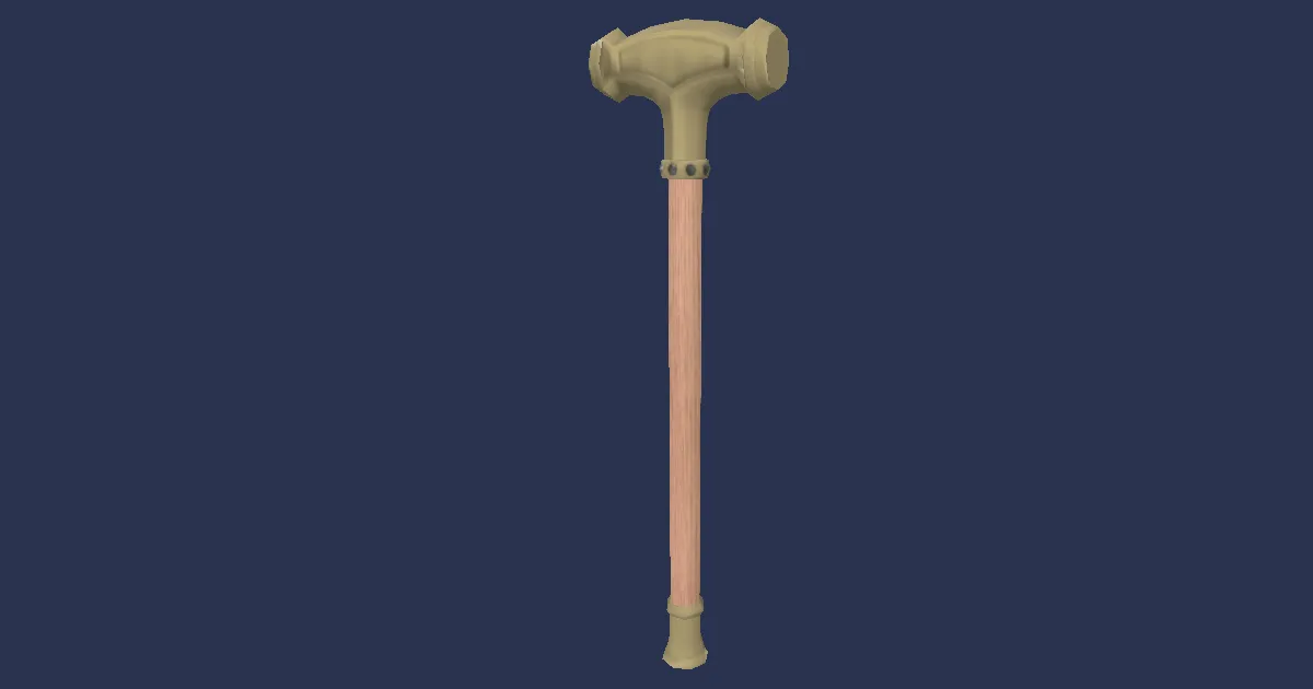 Titanium Gold Maul - 3D render