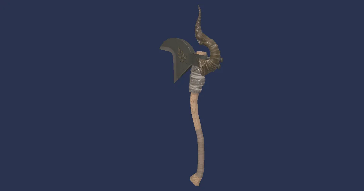3D-Ansicht von Gehörntes Handbeil