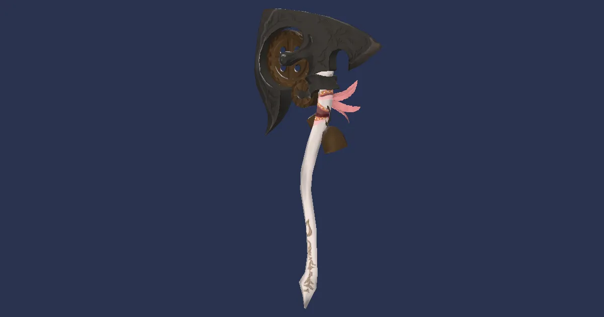 Titanium Gold Hatchet - 3D render