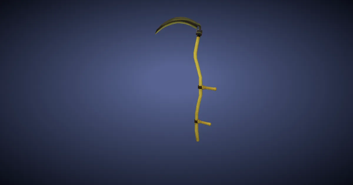 Cobalt Tungsten Garden Scythe - 3D render