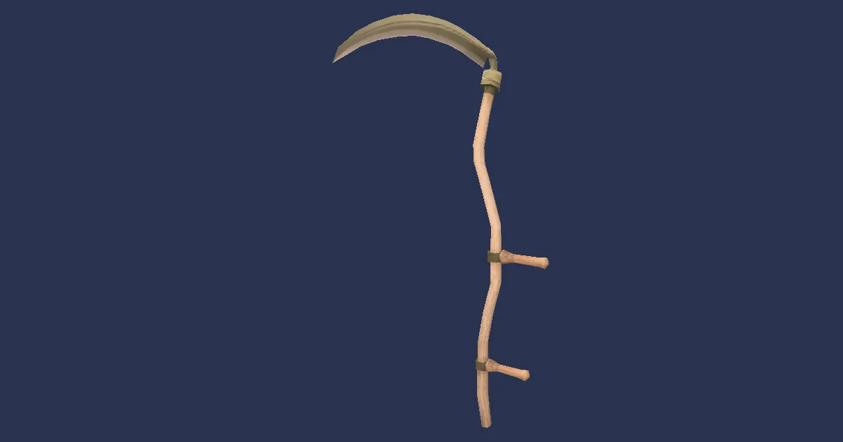 Titanium Gold Garden Scythe - 3D render