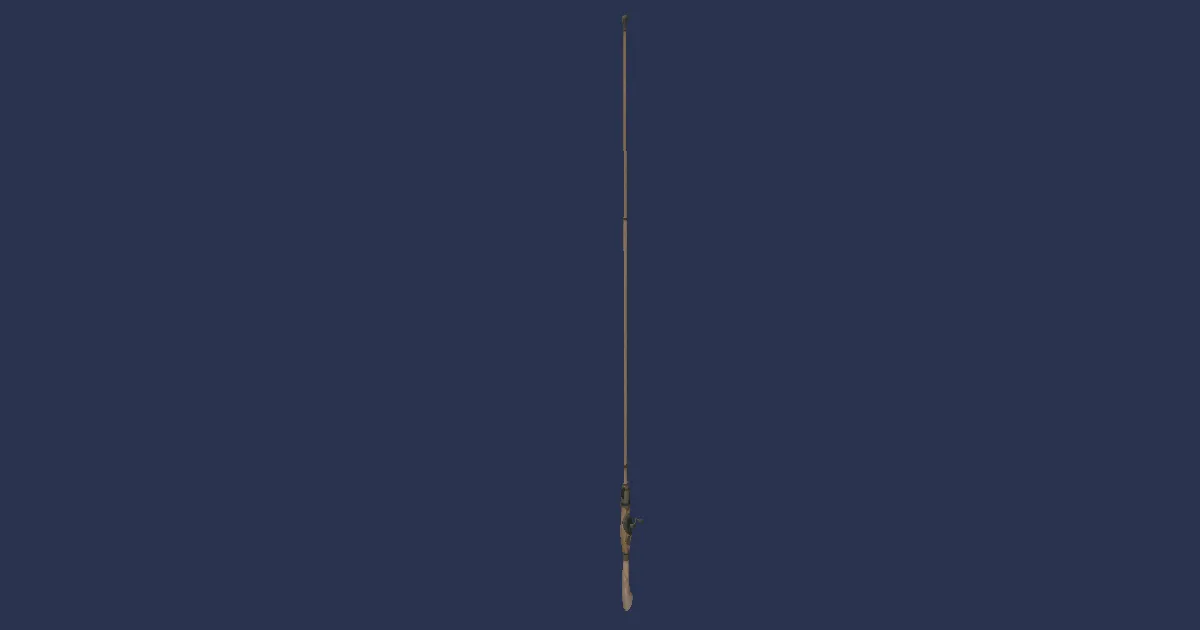 Rendu 3D de Canne à pêche en palissandre renforcée