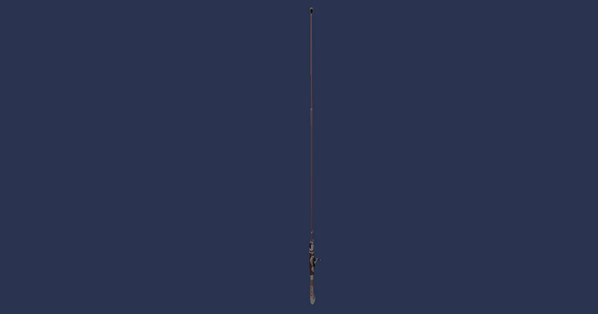 Hallowed Chestnut Fishing Rod - 3D render