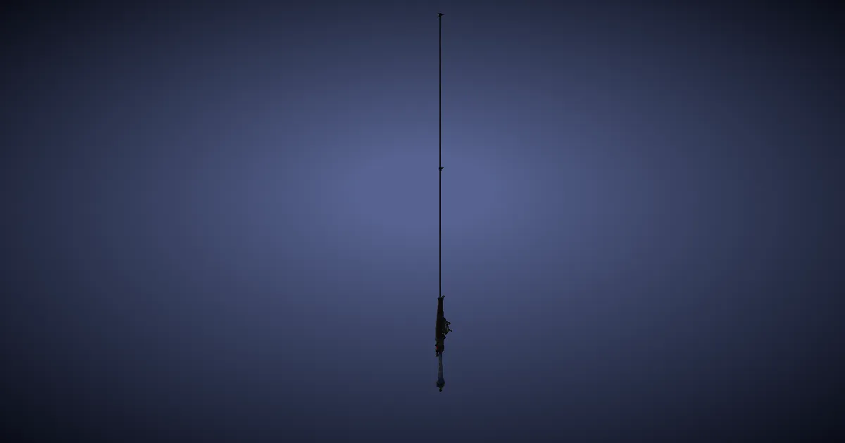 Dark Chestnut Fishing Rod - 3D render