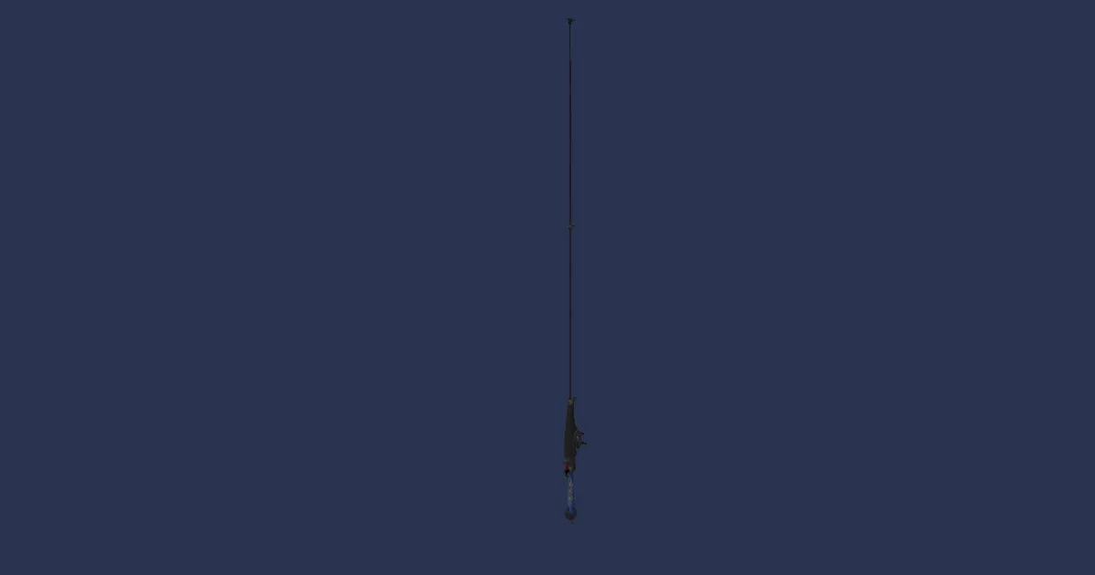 Dark Chestnut Fishing Rod - 3D render