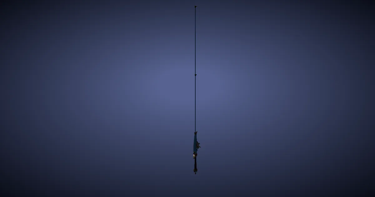Rendu 3D de Canne à pêche en pin