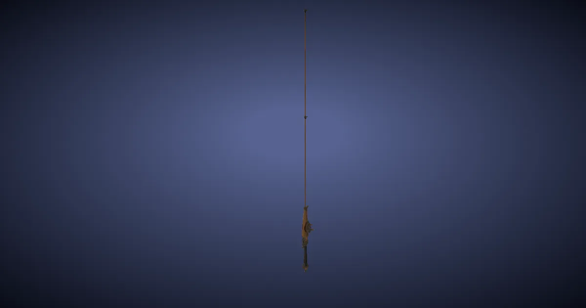 White Oak Fishing Rod - 3D render