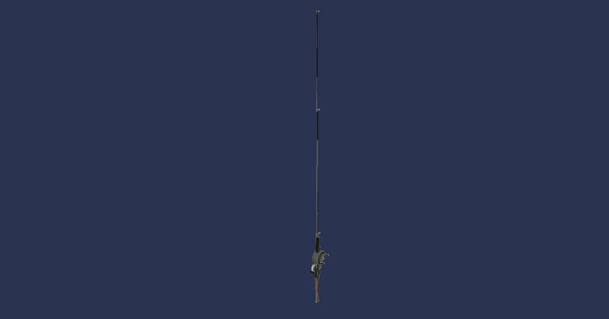 Rendu 3D de Canne à pêche en acajou sombre