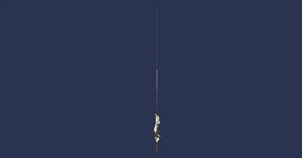 Rendu 3D de Canne à pêche en acacia turalien