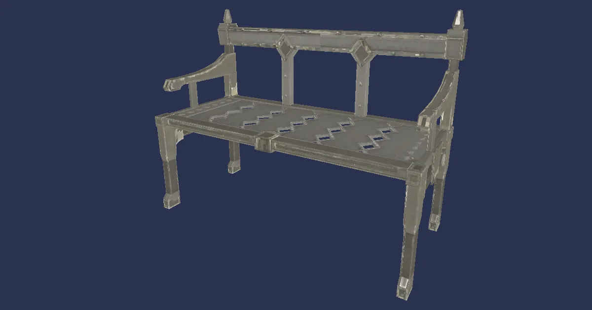 Brass Bench - 3D render