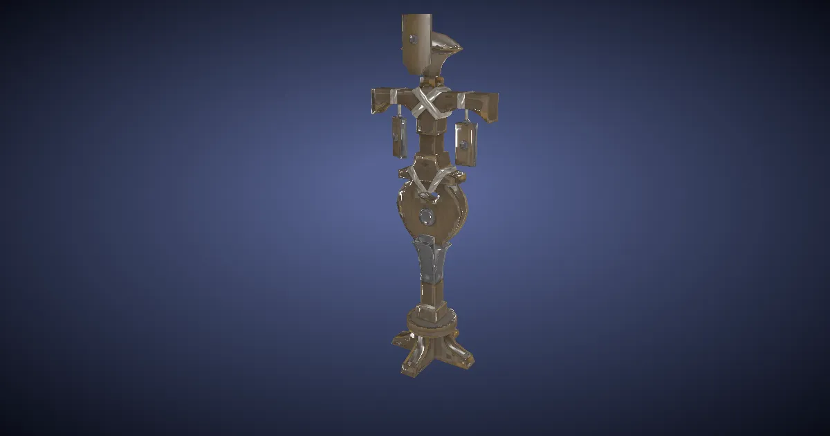 3D-Ansicht von Wald-Holzpuppe