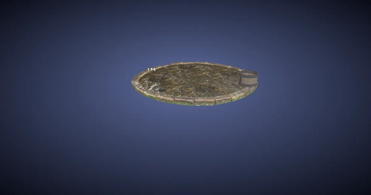 3D-Ansicht von Rundes Gartenbeet