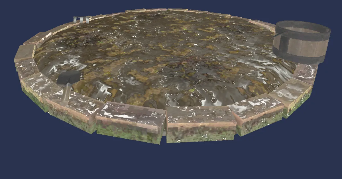 3D-Ansicht von Rundes Gartenbeet