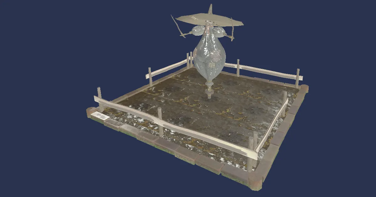 3D-Ansicht von Luxus-Gartenbeet