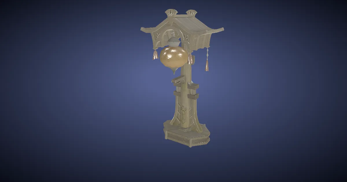 3D-Ansicht von Feuermondlaterne