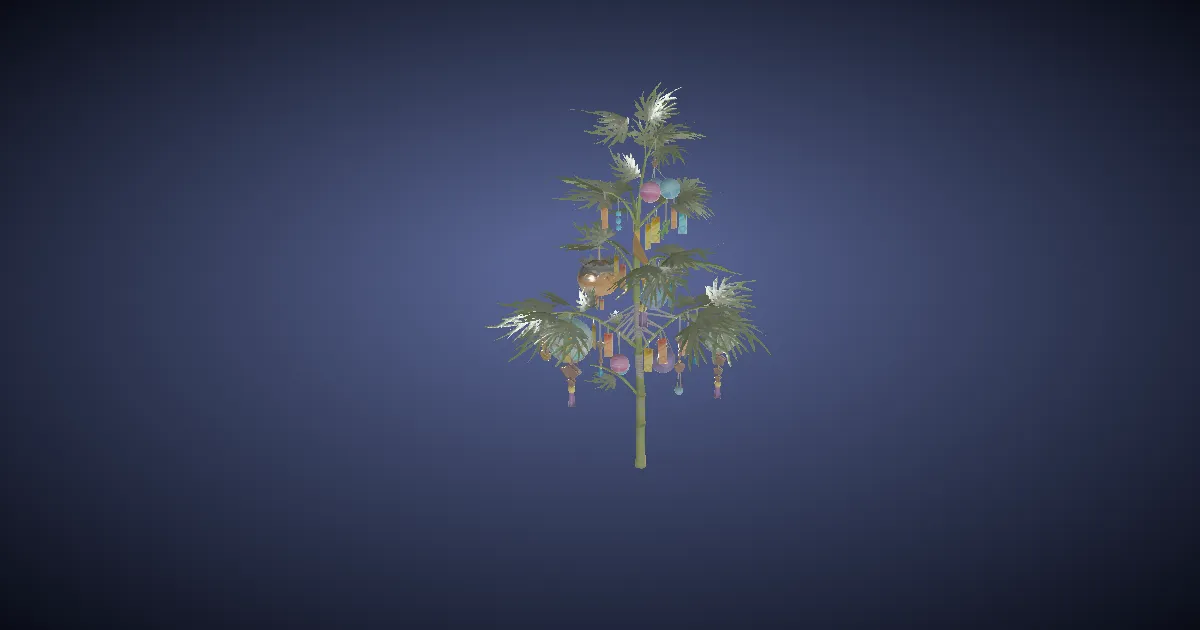 3D-Ansicht von Zeremonieller Bambusschmuck