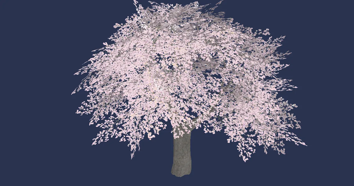 Rendu 3D de Cerisier oriental