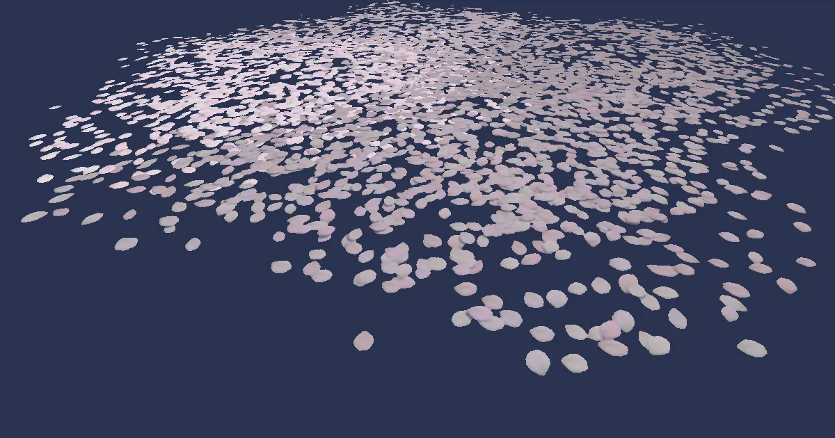 Eastern Cherry Petal Pile - 3D render