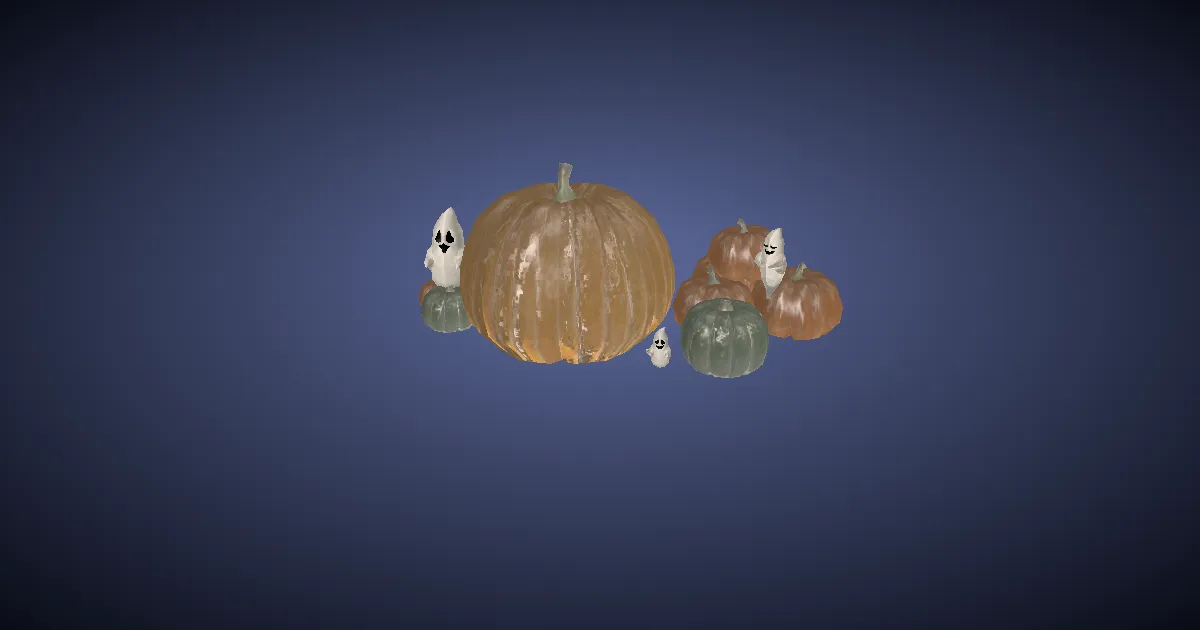 Haunted Pumpkin Set - 3D render