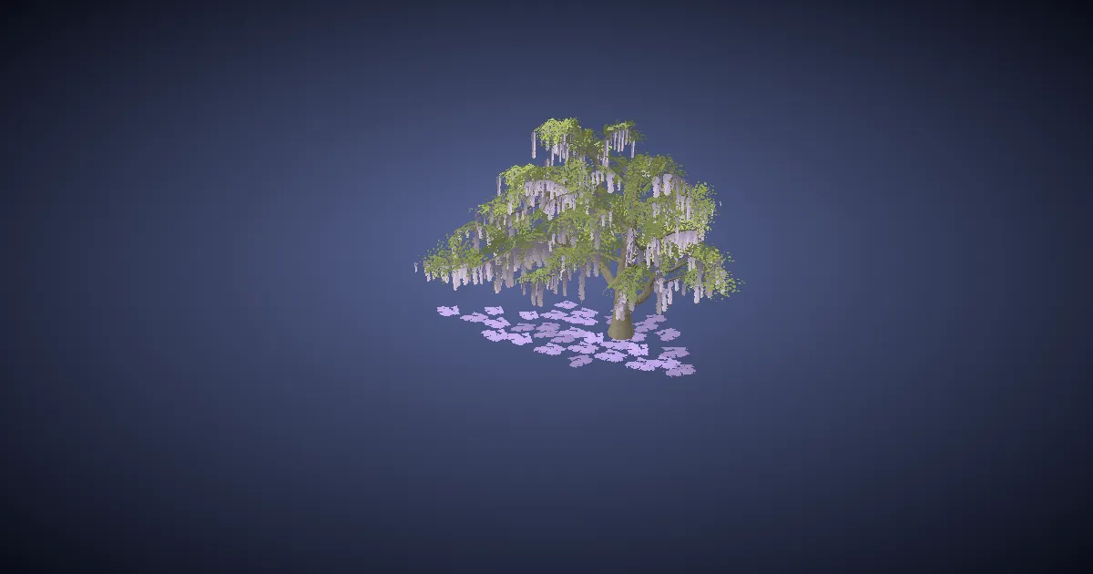 3D-Ansicht von Fernöstlicher Glyzinienbaum