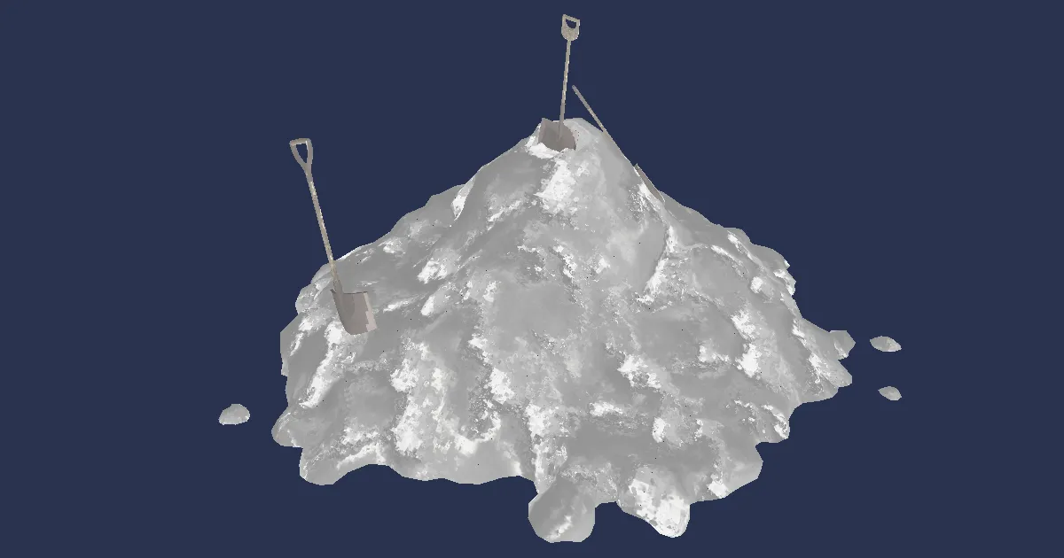3D-Ansicht von Schneehaufen