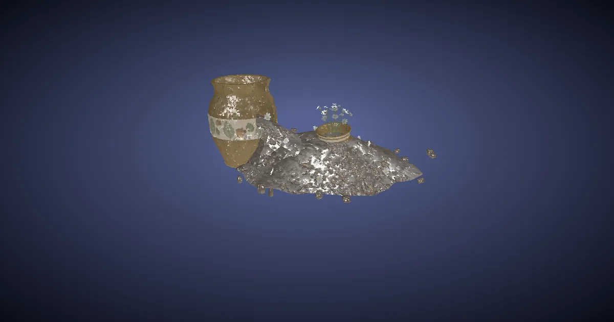 Smashed Flower Pot - 3D render