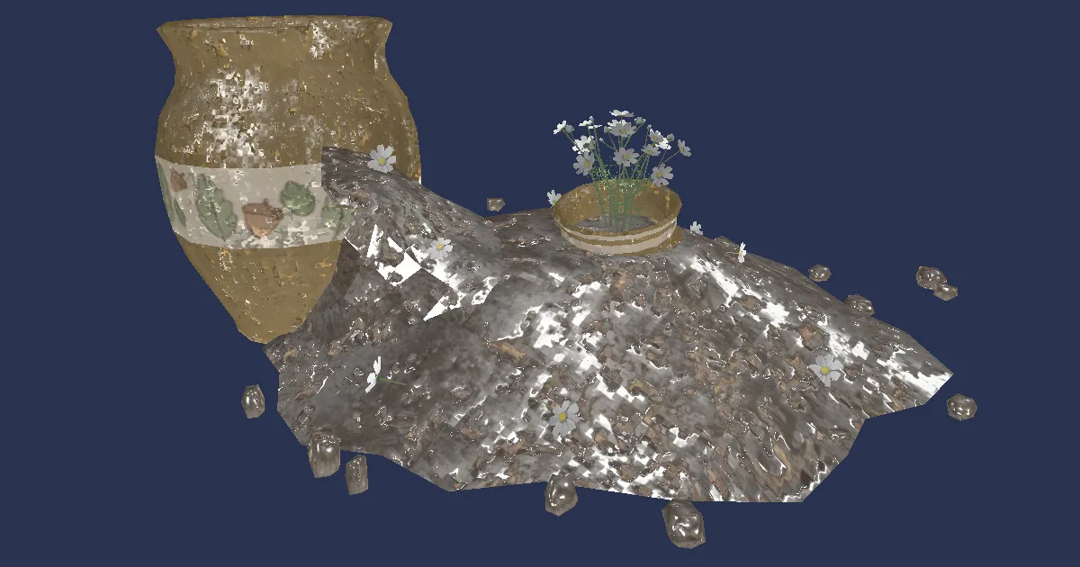 Smashed Flower Pot - 3D render