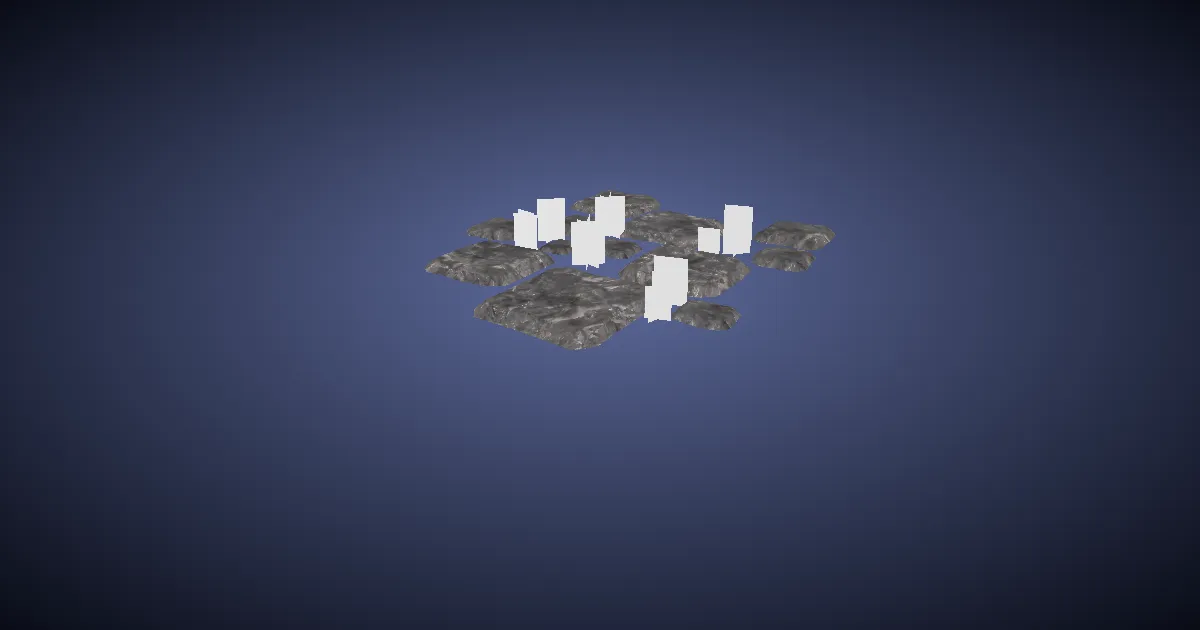 Square Stepping Stones - 3D render