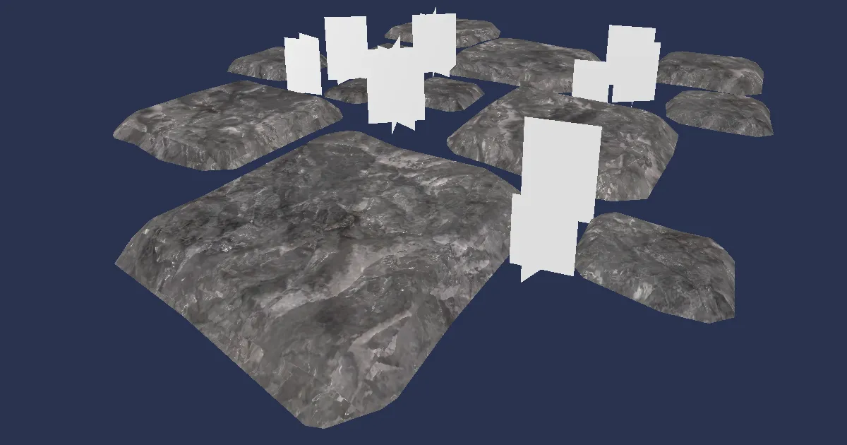 Square Stepping Stones - 3D render
