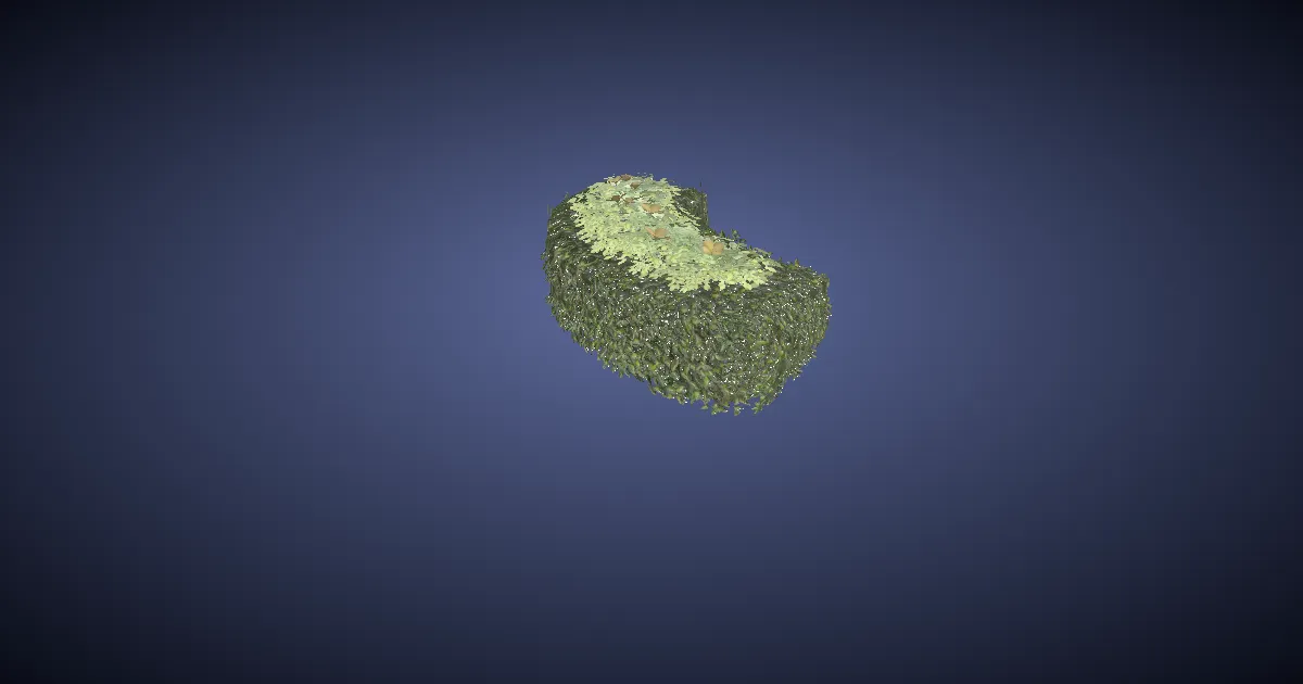 Hedge-trimmed Flower Bed - 3D render